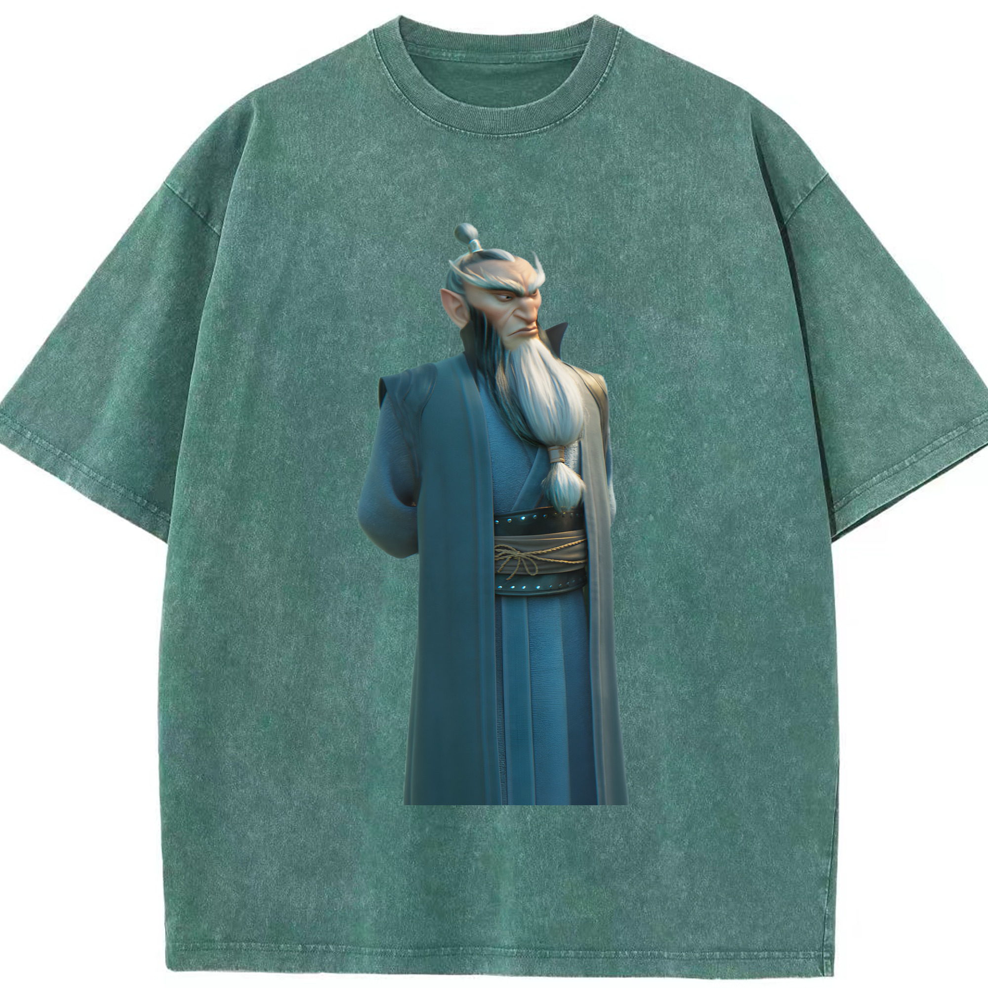（画像用） Ne Zha 2 ナタ 魔童の大暴れ 綿100% ヴィンテージ風 半袖Tシャツ（フロントプリント）